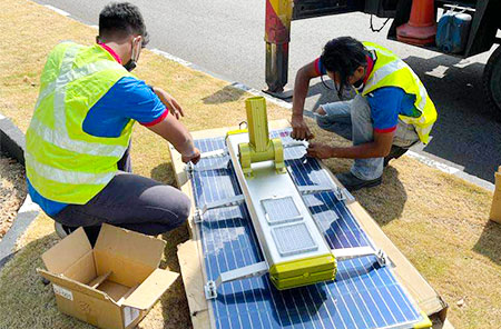 Solar Panel Street Light Project