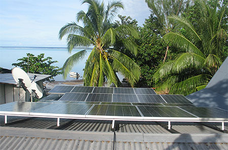 8KW Solar Off-Grid Sloped Roof System In French Polynesia