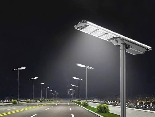 100W All In One Solar Powered Street Lights with Enlarged LED Module