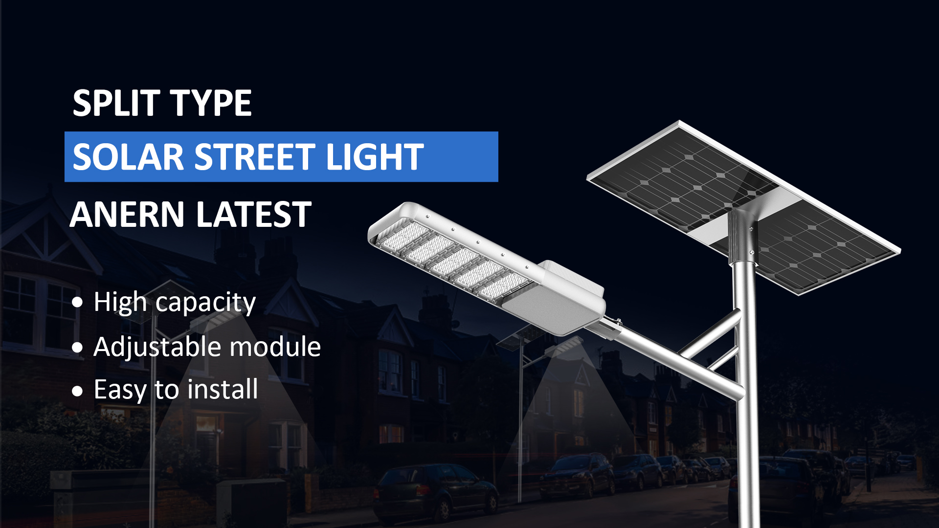 Anern 2021 Latest All In Two Solar Street Light