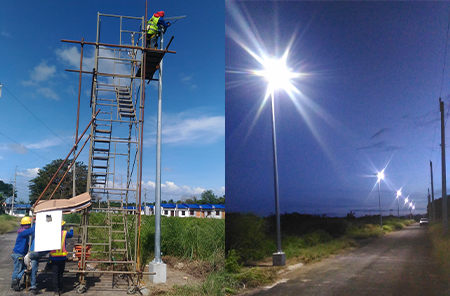 AN-SL 100W Municipal Solar Street Lighting Project in Philippines