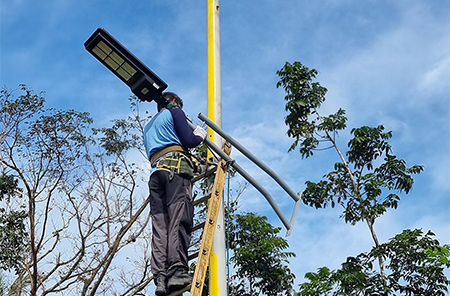 180W Integrated Solar Garden Lights Installed in Philippines