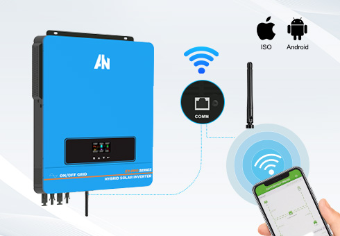 WIFI monitoring function, you can check the running status of the hybrid inverter for the solar system through APP at any time, and realize remote operation.