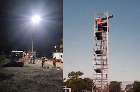 100w Main Road Solar Street Light Project in Kitwe Zambia